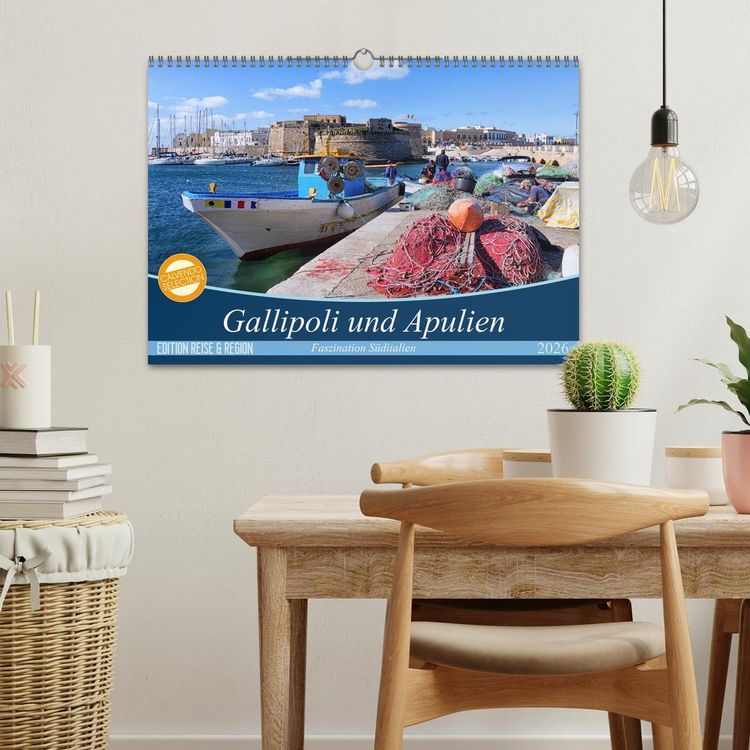 Produktbild: Gallipoli und Apulien - Faszination S&uuml;ditalien (Wandkalender 2026 DIN A3 quer), CALVENDO Monatskalender