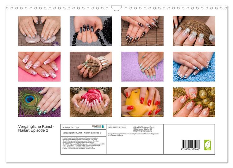 Produktbild: Verg&auml;ngliche Kunst - Nailart Episode 2 (Wandkalender 2026 DIN A3 quer), CALVENDO Monatskalender
