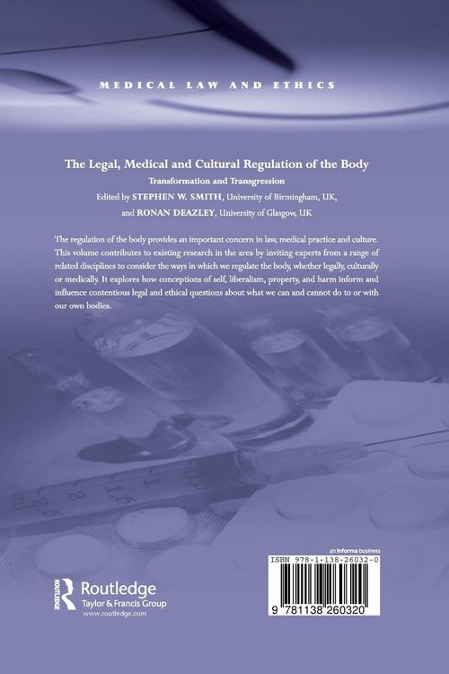 Produktbild: The Legal, Medical and Cultural Regulation of the Body