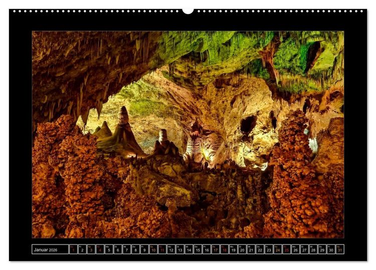 Produktbild: H&ouml;hlen, Stalaktiten und Stalagmiten (Wandkalender 2026 DIN A2 quer), CALVENDO Monatskalender