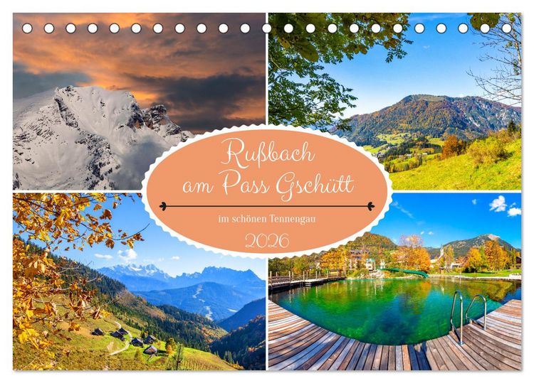 Produktbild: Ru&szlig;bach am Pass Gsch&uuml;tt (Tischkalender 2026 DIN A5 quer), CALVENDO Monatskalender