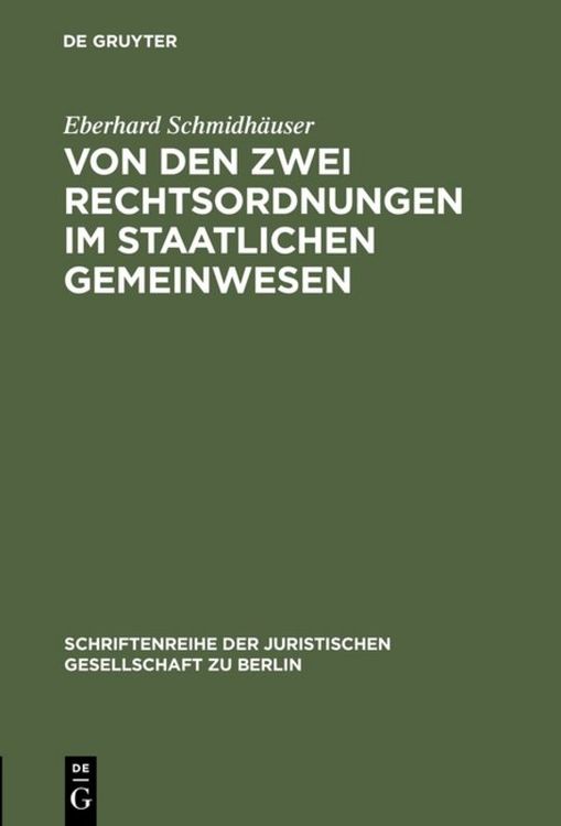 Produktbild: Von den zwei Rechtsordnungen im staatlichen Gemeinwesen