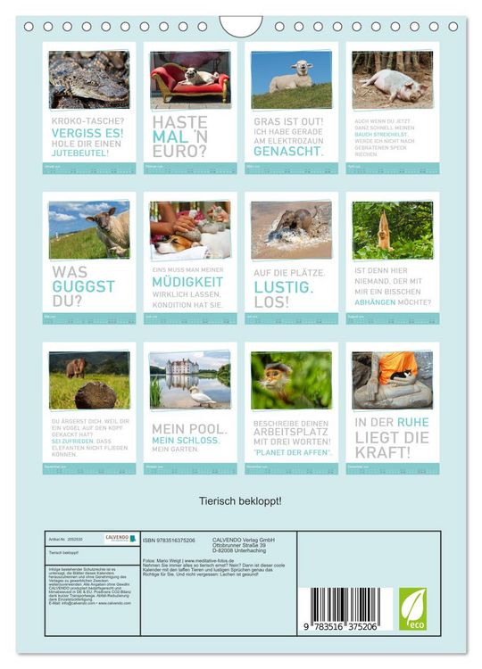 Produktbild: Tierisch bekloppt! (Wandkalender 2026 DIN A4 hoch), CALVENDO Monatskalender