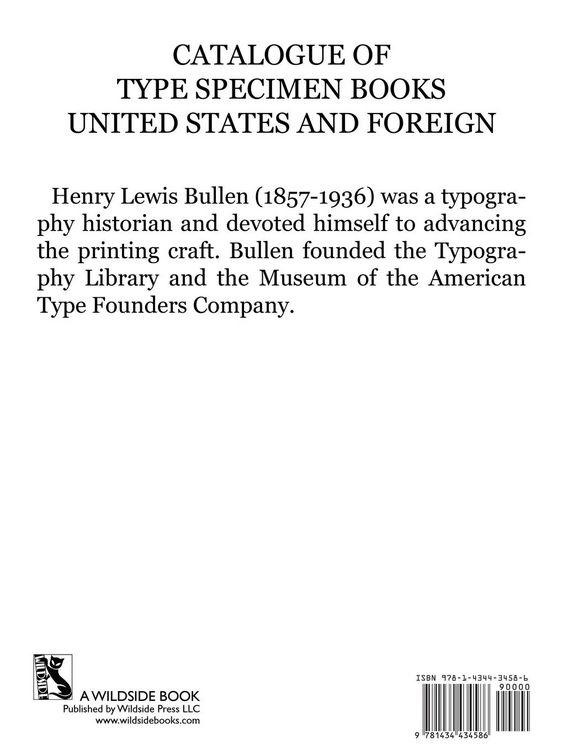 Produktbild: Duplicates of Type Specimen Books, Etc., United States and Foreign