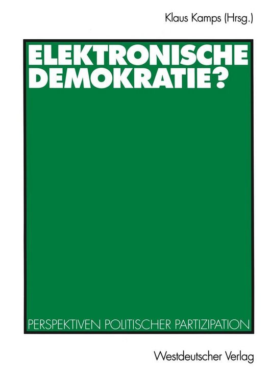 Produktbild: Elektronische Demokratie?