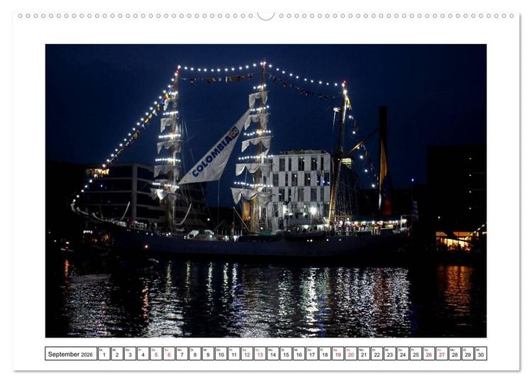Produktbild: Windjammer - Bremerhaven (Wandkalender 2026 DIN A2 quer), CALVENDO Monatskalender