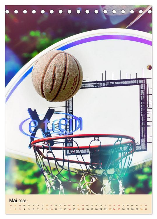 Produktbild: Basketball Fun (Tischkalender 2026 DIN A5 hoch), CALVENDO Monatskalender