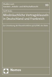 Produktbild: Missbr&auml;uchliche Vertragsklauseln in Deutschland und Frankreich