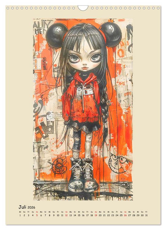 Produktbild: Gothic Punk Girls im k&uuml;nstlerischen Manga-Stil (Wandkalender 2026 DIN A3 hoch), CALVENDO Monatskalender