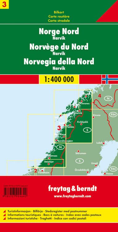 Produktbild: Norwegen Nord - Narvik, Autokarte 1:400.000