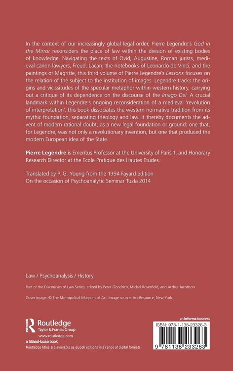 Produktbild: Pierre Legendre Lessons III God in the Mirror