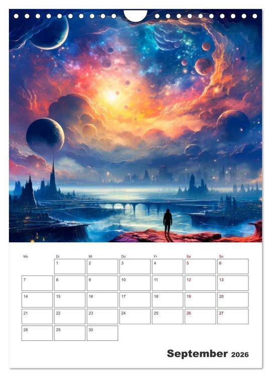 Produktbild: FERNE WELTEN Cooler Terminplaner (Wandkalender 2026 DIN A4 hoch), CALVENDO Monatskalender