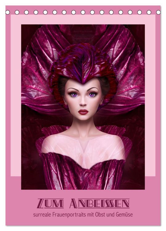 Produktbild: Zum Anbeissen - surreale Frauenportraits mit Obst und Gem&uuml;se (Tischkalender 2026 DIN A5 hoch), CALVENDO Monatskalender