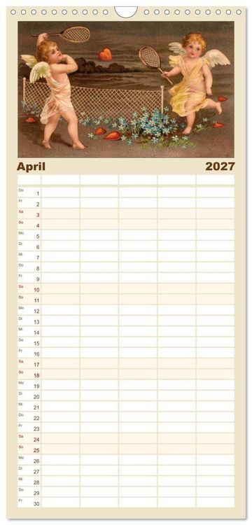 Produktbild: Familienplaner 2027 - Liebesboten mit 5 Spalten (Wandkalender, 21 x 45 cm) CALVENDO