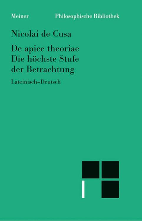 Produktbild: De apice theoriae. Die höchste Stufe der Betrachtung