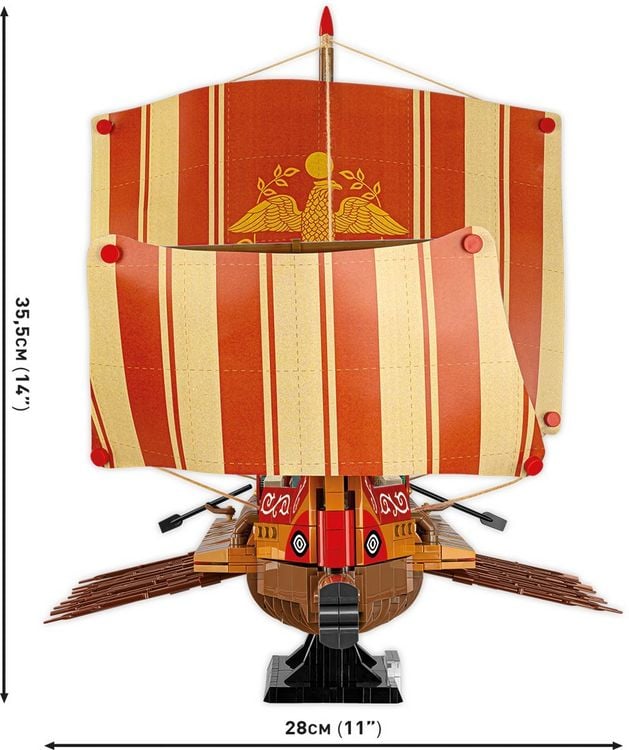 Produktbild: COBI Imperium Romanum 20071 - Roman Warship, R&ouml;misches Kriegsschiff, Bausatz, 1810 Klemmbausteine/3 Figuren