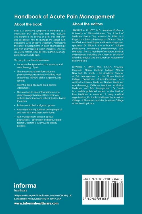 Produktbild: Handbook of Acute Pain Management