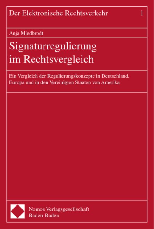 Produktbild: Signaturregulierung im Rechtsvergleich