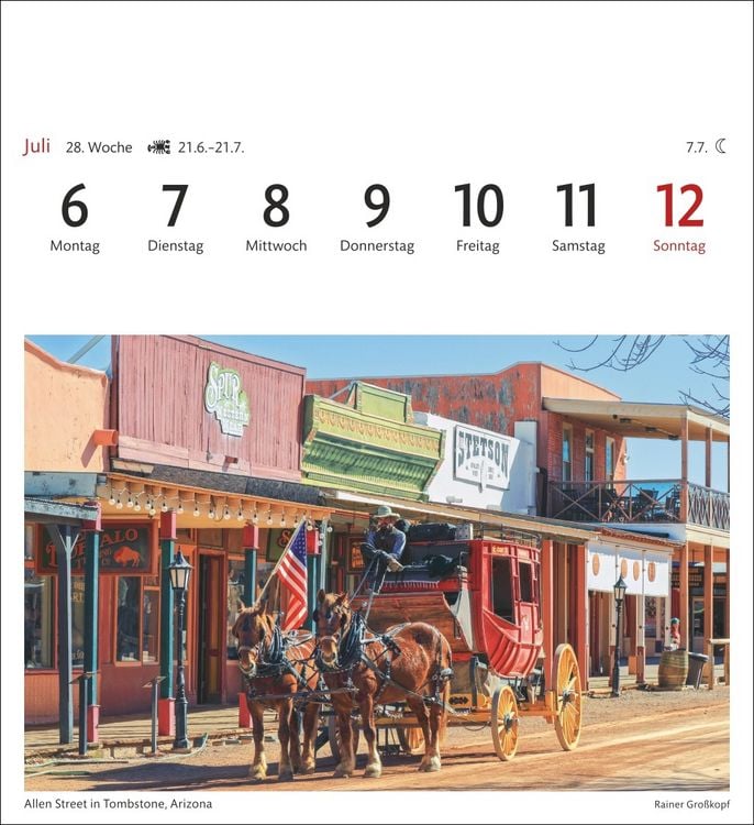 Produktbild: USA Sehnsuchtskalender 2026 - Wochenkalender mit 53 Postkarten