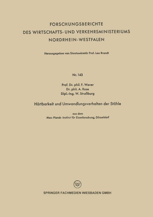 Produktbild: H&auml;rtbarkeit und Umwandlungsverhalten der St&auml;hle