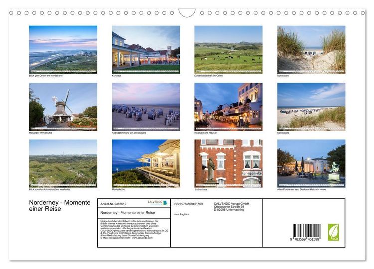 Produktbild: Norderney - Momente einer Reise (Wandkalender 2027 DIN A3 quer), CALVENDO Monatskalender