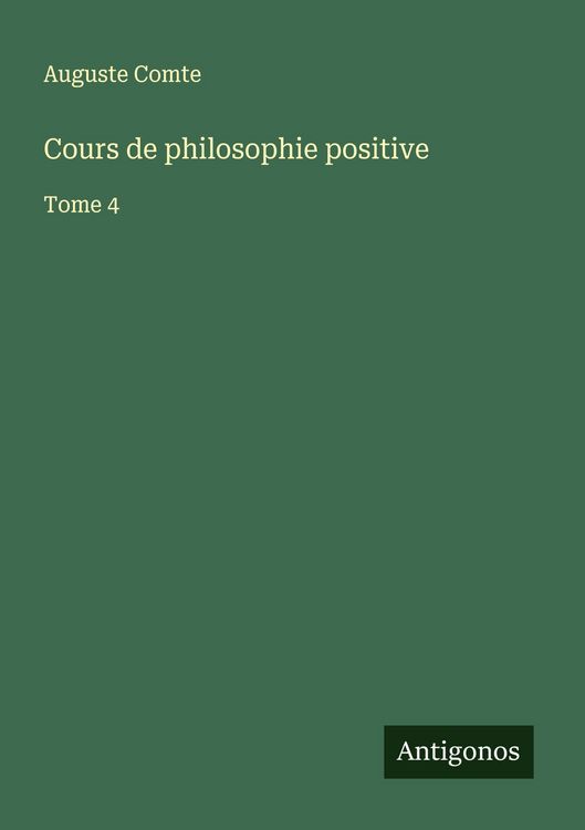 Produktbild: Cours de philosophie positive