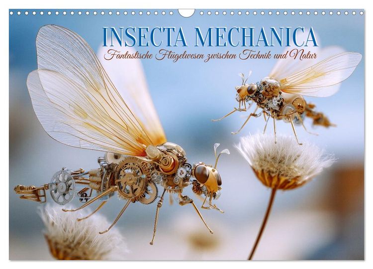 Produktbild: Insecta Mechanica. Fantastische Fl&uuml;gelwesen zwischen Technik und Natur (Wandkalender 2026 DIN A3 quer), CALVENDO Monatskalender