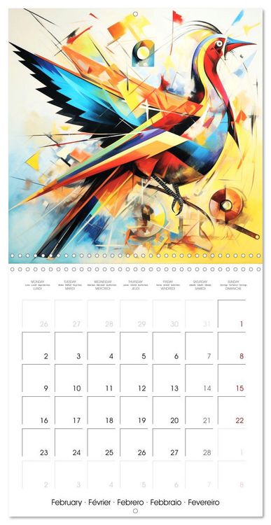 Produktbild: Symphonie animale color&eacute;e (Calendrier mural carr&eacute; 2026 30x30 cm) Calendrier double avec une page pour vos prises de notes