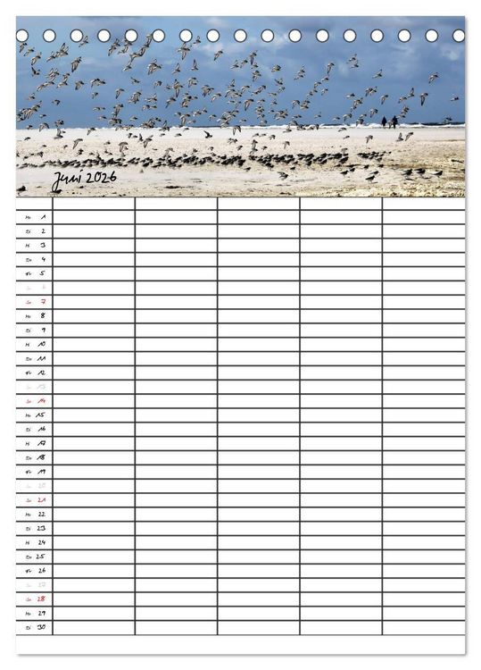 Produktbild: Urlaubsparadies Amrum / Familienplaner (Tischkalender 2026 DIN A5 hoch), CALVENDO Monatskalender