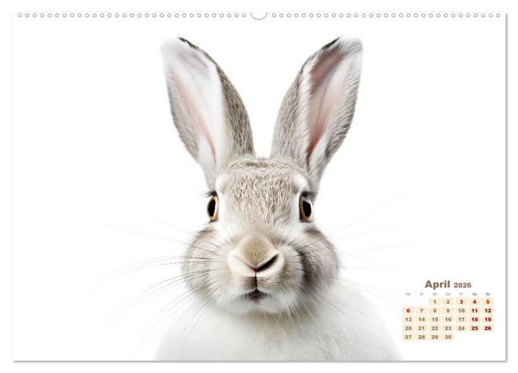 Produktbild: Wei&szlig;e Tierwelt (Wandkalender 2026 DIN A2 quer), CALVENDO Monatskalender