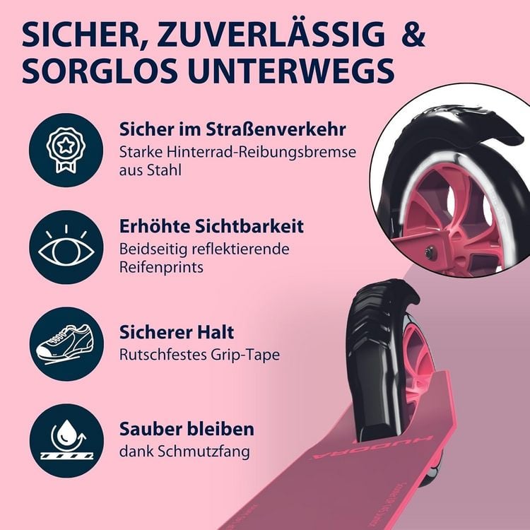 Produktbild: HUDORA 14471 - Scooter Up 145 Junior, pixie/berry, Alu-Cityroller ab 3 Jahren