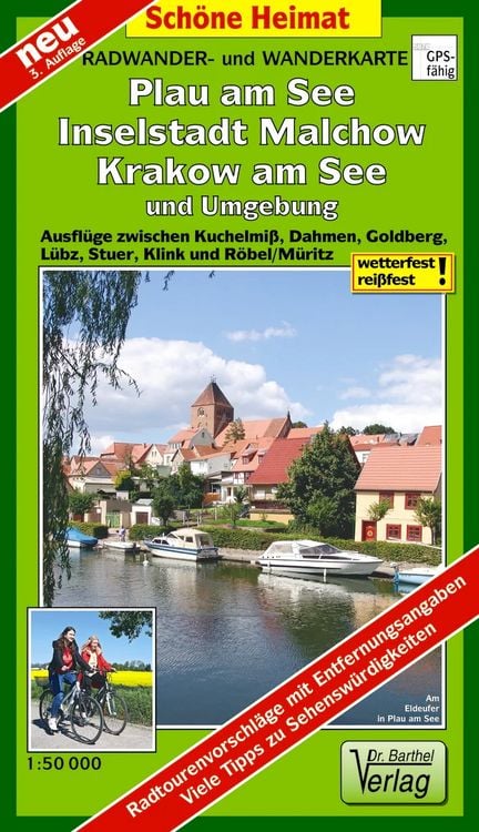 Produktbild: Radwander- und Wanderkarte Plau am See, Inselstadt Malchow, Krakow am See und Umgebung