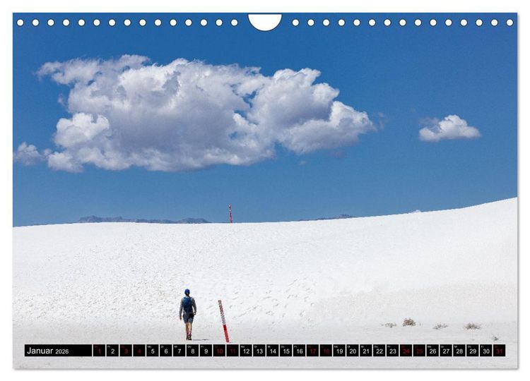 Produktbild: Wei&szlig;e Wunderwelten - White Sands National Monument (Wandkalender 2026 DIN A4 quer), CALVENDO Monatskalender