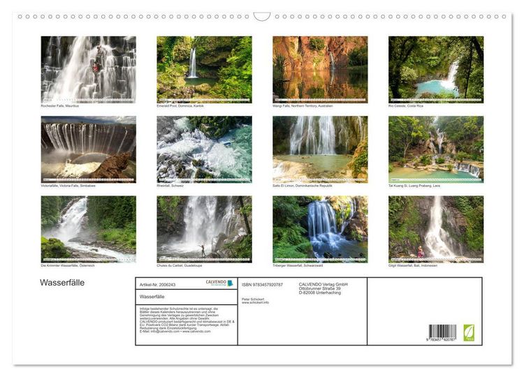 Produktbild: Wasserf&auml;lle (Wandkalender 2026 DIN A2 quer), CALVENDO Monatskalender