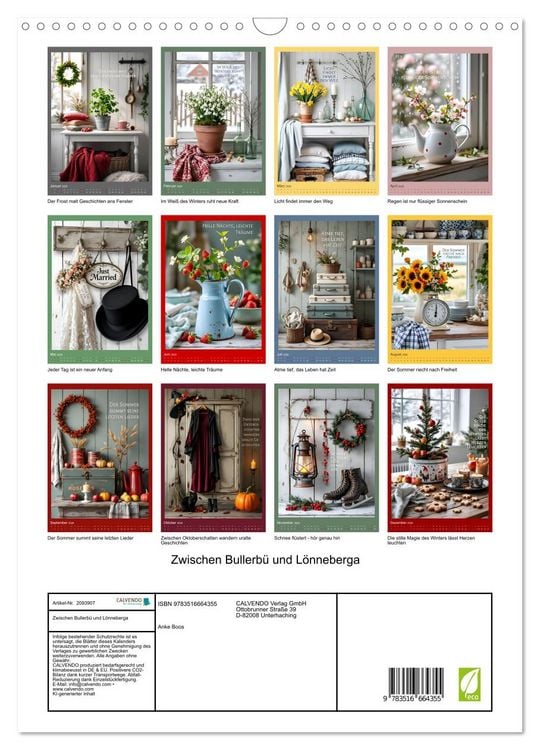 Produktbild: Zwischen Bullerb&uuml; und L&ouml;nneberga (Wandkalender 2026 DIN A3 hoch), CALVENDO Monatskalender