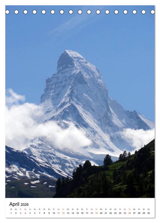 Produktbild: Horu Matterhorn im Hochformat (Tischkalender 2026 DIN A5 hoch), CALVENDO Monatskalender