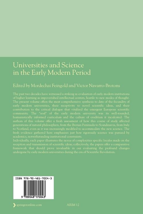 Produktbild: Universities and Science in the Early Modern Period