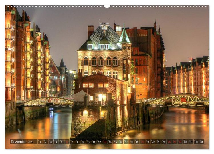 Produktbild: Die Speicherstadt (hochwertiger Premium Wandkalender 2026 DIN A2 quer), Kunstdruck in Hochglanz
