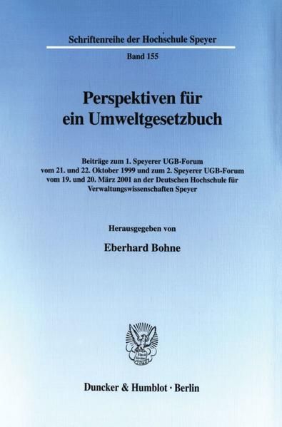 Produktbild: Perspektiven f&uuml;r ein Umweltgesetzbuch.