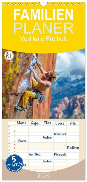 Produktbild: Familienplaner 2026 - Vertikale Freiheit mit 5 Spalten (Wandkalender, 21 x 45 cm) CALVENDO