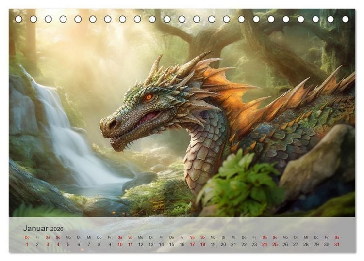 Produktbild: Im Land der sch&ouml;nen Drachen (Tischkalender 2026 DIN A5 quer), CALVENDO Monatskalender