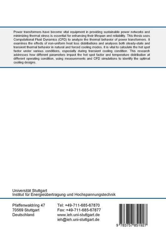 Produktbild: Thermal Modelling of Power Transformers Using Computational Fluid Dynamics