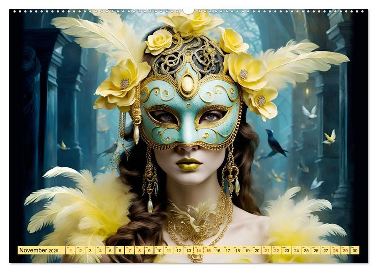 Produktbild: Maskerade Deluxe (Wandkalender 2026 DIN A2 quer), CALVENDO Monatskalender
