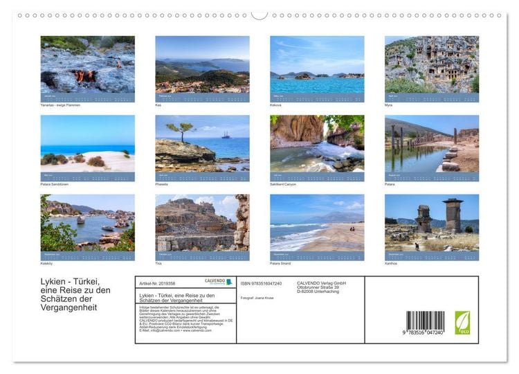 Produktbild: Lykien - T&uuml;rkei, eine Reise zu den Sch&auml;tzen der Vergangenheit (hochwertiger Premium Wandkalender 2026 DIN A2 quer), Kunstdruck in Hochglanz