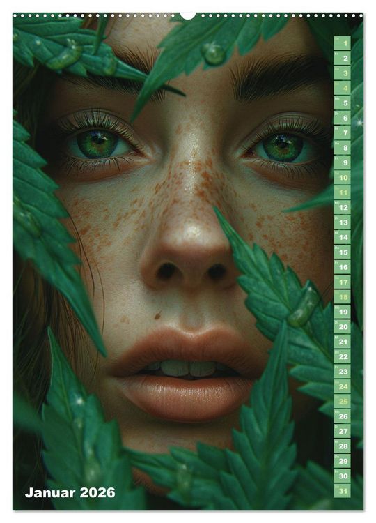 Produktbild: Rauschende Aussichten - Der ultimative Cannabis-Kalender (hochwertiger Premium Wandkalender 2026 DIN A2 hoch), Kunstdruck in Hochglanz
