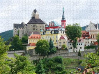 Produktbild: CALVENDO Puzzle Elbogen, Loket, das b&ouml;hmische Rothenburg in Tschechien | 1000 Teile Lege-Gr&ouml;&szlig;e 64x48cm Foto-Puzzle f&uuml;r gl&uuml;ckliche Stunden