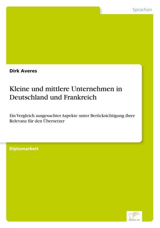 Produktbild: Kleine und mittlere Unternehmen in Deutschland und Frankreich