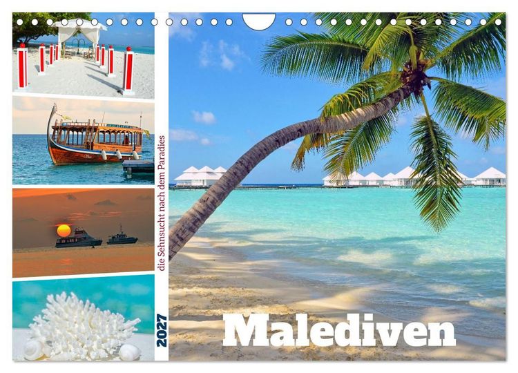 Produktbild: Malediven - die Sehnsucht nach dem Paradies (Wandkalender 2027 DIN A4 quer), CALVENDO Monatskalender