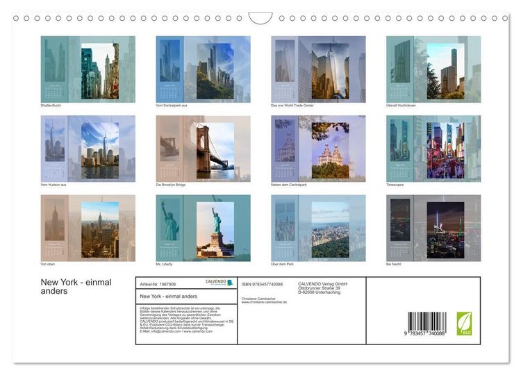 Produktbild: New York - einmal anders (Wandkalender 2026 DIN A3 quer), CALVENDO Monatskalender