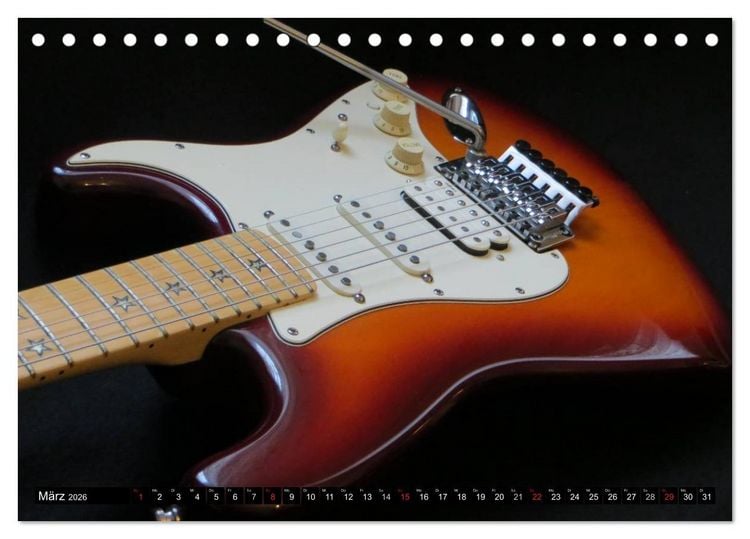 Produktbild: KULT GITARRE - Richie Sambora Stratocaster (Tischkalender 2026 DIN A5 quer), CALVENDO Monatskalender